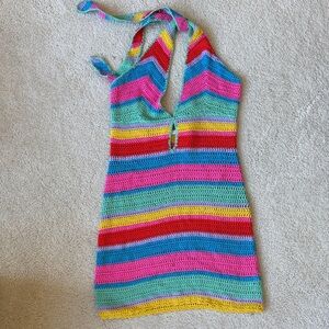 Colorful Striped Mini Dress